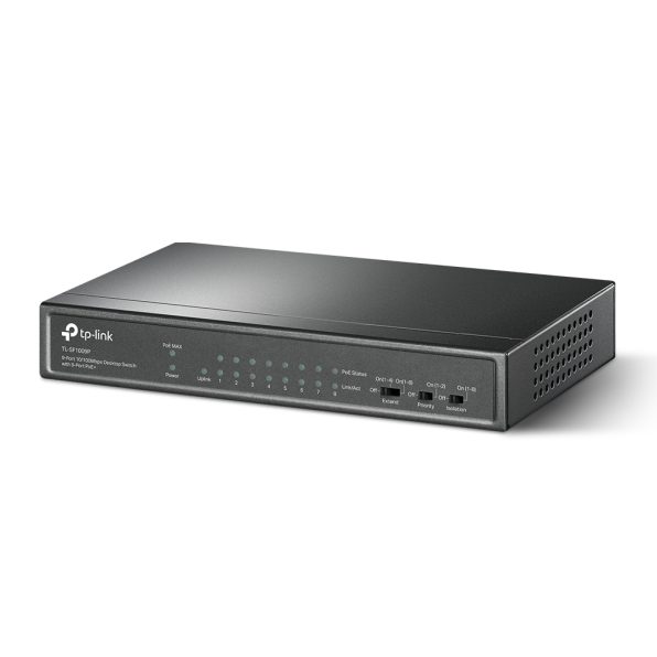 TL-SF1009P tp-link Switch de escritorio de 9 puertos a 10 / 100Mbps con 8 puertos PoE+