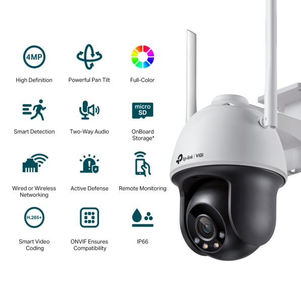 VIGI C540-W Cámara de red con giro e inclinación Wi-Fi a todo color para exteriores de 4 MP - Imagen 2